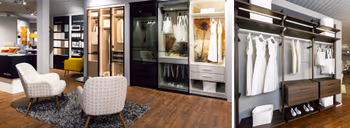 Zwei Ansichten eines Kleiderschranks